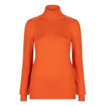Esqualo Sweater Coll met knoopjes ORANGE Esqualo Sweater Coll met knoopjes ORANGE